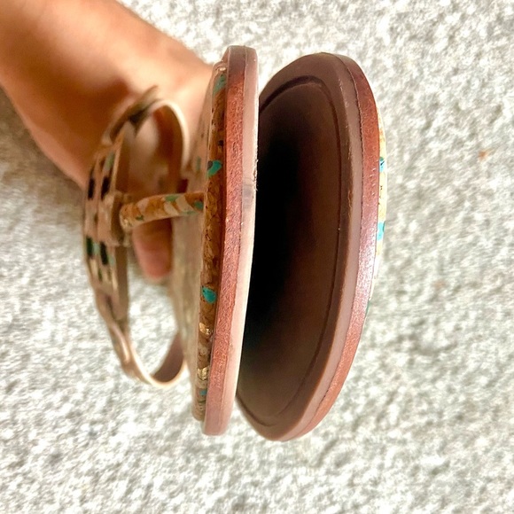 Tory Burch Miller Welt Confetti Cork Sandals Sz 10 - Picture 5 of 7